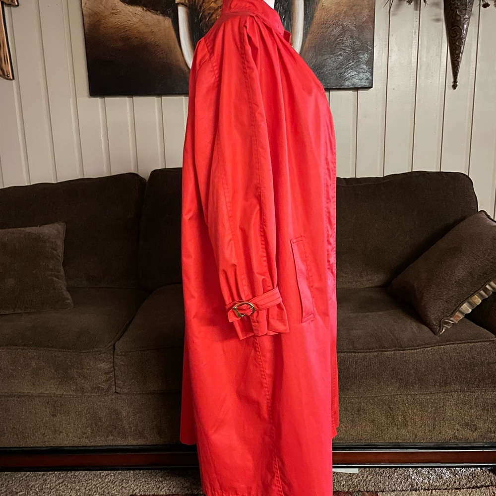 Zanobetti Firenze ~ Women’s X-Large ~ Vintage ~ Italy ~ Red ~ Trench Coat - Picture 12 of 16